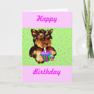 CARTE JEUX ANNIVERSAIRE DE YORKIE POO