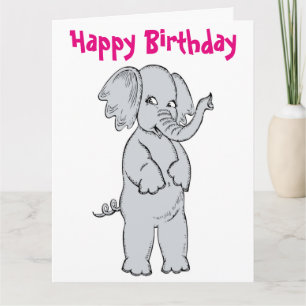 CARTE "JEUX ANNIVERSAIRE" ELEPHANT FILLE