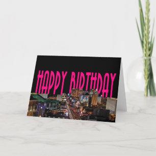 CARTE JEUX ANNIVERSAIRE LAS VEGAS CARD AJOUTER LE NOM!
