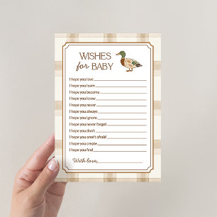 Carte Jeux de vœux pour bébé canard colvert
