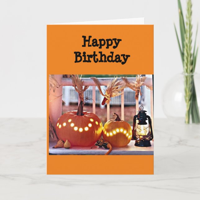 CARTE **JEUX OCTOBRE ANNIVERSAIRE** L'AUTOMNE VOUS SOUHA (Devant)