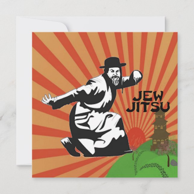 Carte Jew Jitsu | Cadeaux Juifs Bar Mitzvah (Devant)