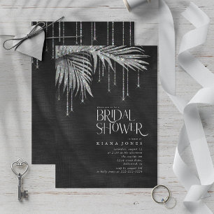 Carte Jewel Palm Leaf Mariage Silver ID830