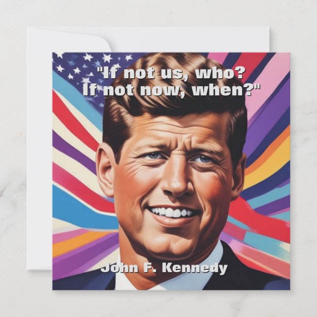 Carte JFK John F. Kennedy Citation Inspiration Motivatio (Devant)