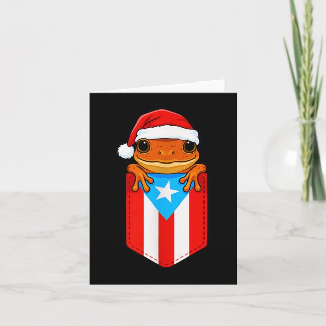 Carte Jibaro Coqui Frog Porto Rico Drapeau Boricua Cket  (Devant)