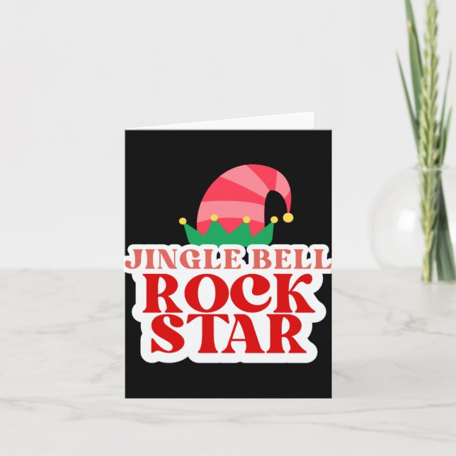 Carte Jingle Bell Rock Star Christmas Girls Jersey T Shi (Devant)