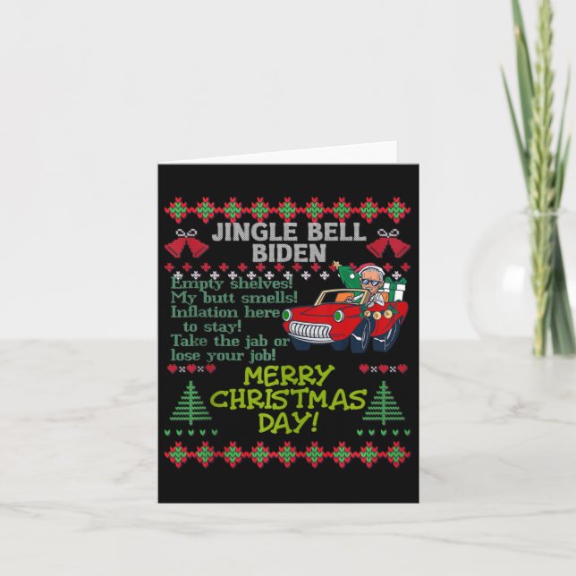 Carte Jingle Joe Biden Xmas Carol Trump Noël laid S (Devant)