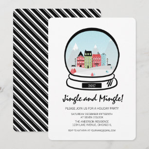 Carte Jingle Mingle Globe des neiges d'hiver