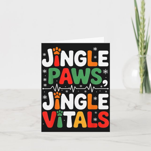 Carte Jingle Paws Jingle Vitals Funny Vet Nurse Xmas  (Devant)