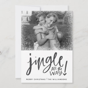 Carte Jingle   Photo moderne Noël de neige