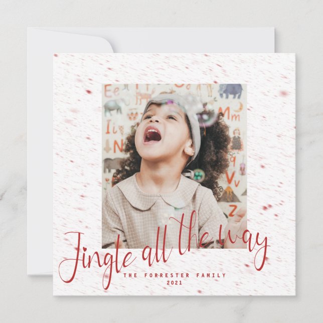 Carte Jingle Tout le chemin Red Snowflake 2 Photo Holida (Devant)