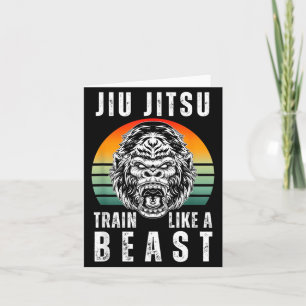 Carte Jiu Jitsu cool S'entraîner comme un gorille rugiss