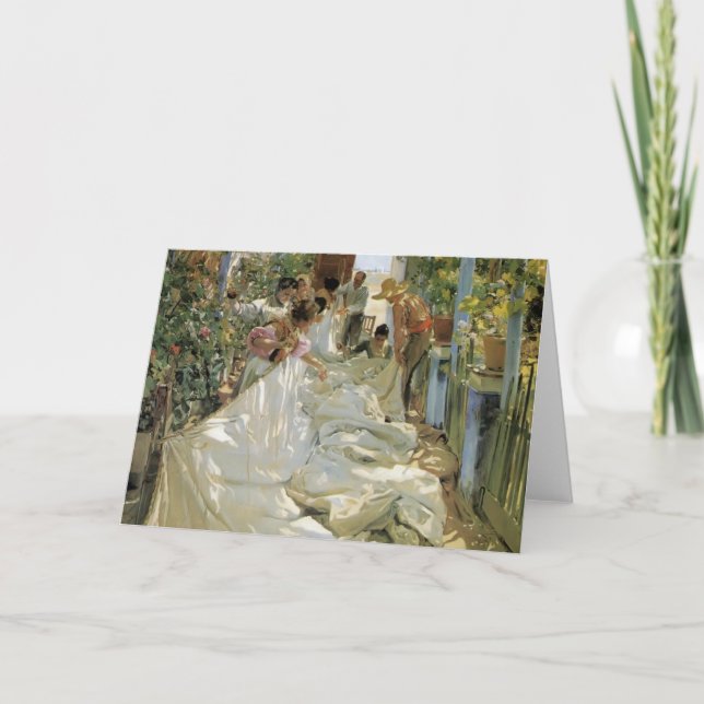 Carte Joaquín Sorolla- réparant la voile (Devant)
