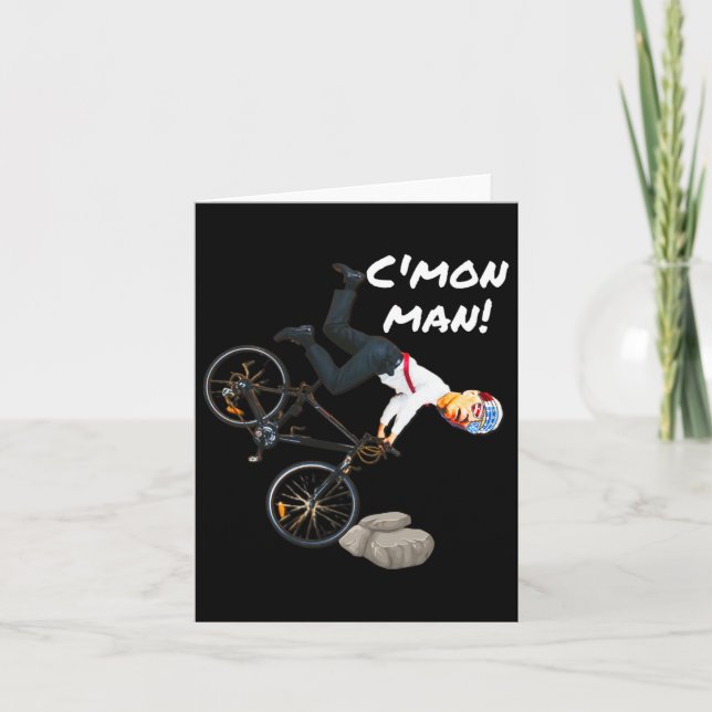 Carte Joe Biden Bicycle Crash Drôle Trump L'A Fait Ridin (Devant)