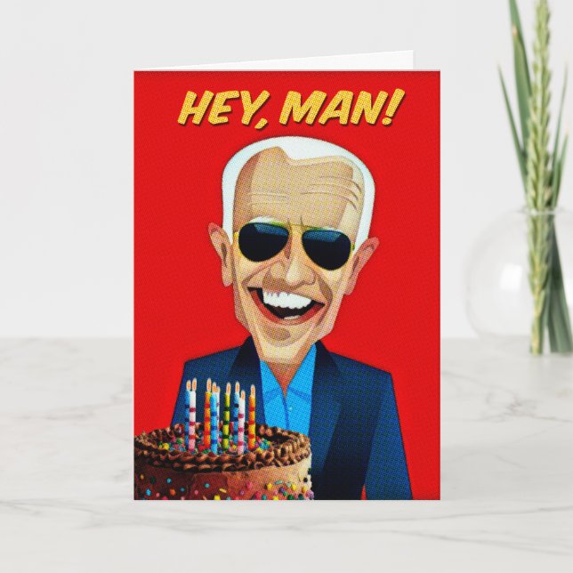 Carte Joe Biden Hey Homme Je suis Biden Ma langue à l'an (Devant)