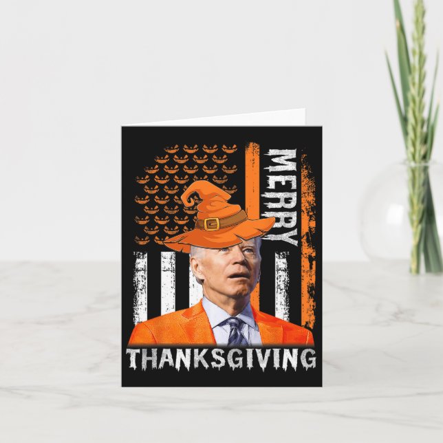 Carte Joe Biden Joyeux Halloween Joyeux Thanksgiving Us  (Devant)