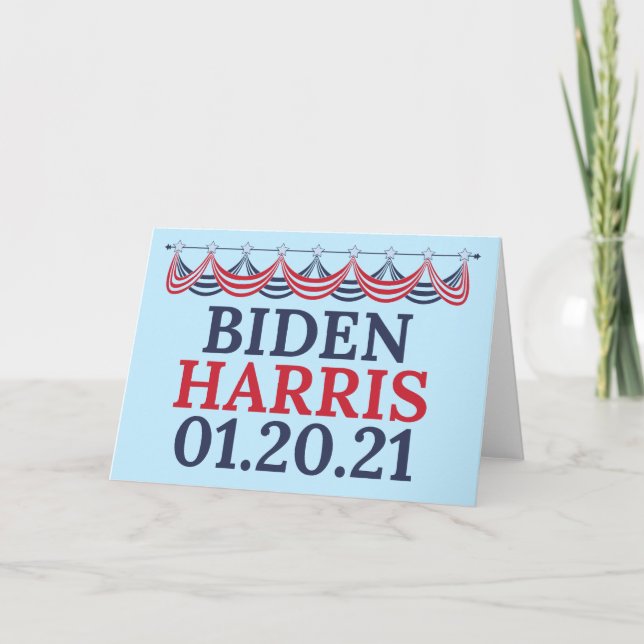 Carte Joe Biden Kamala Harris Fête de l'Inauguration (Devant)
