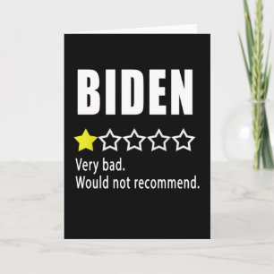 Carte Joe Biden Très mauvais. Ne serait pas recommandé