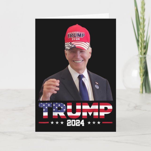 Carte Joe Biden Wearing A Trump Hat 1  (Devant)