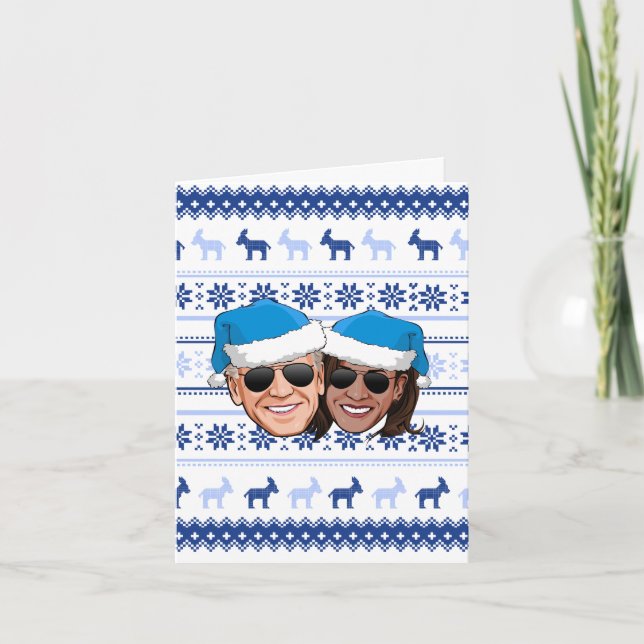 Carte Joe et Kamala Blue Christmas (Devant)
