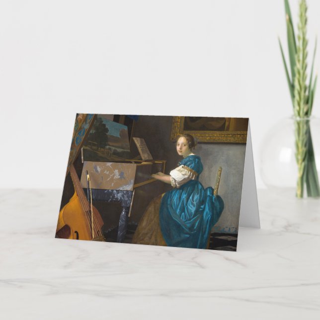 Carte Johannes Vermeer - Lady assise à une virginale (Devant)