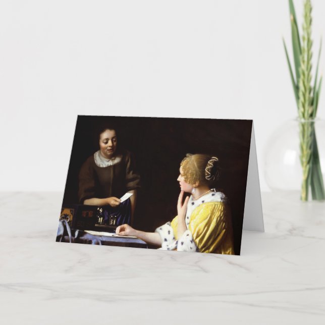Carte Johannes Vermeer - Maîtresse et domestique (Devant)