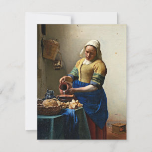 Carte Johannes Vermeer peinture, La Milkmaid