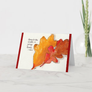 Carte John Muir Feuilles d'aquarelle et de chêne d'encre