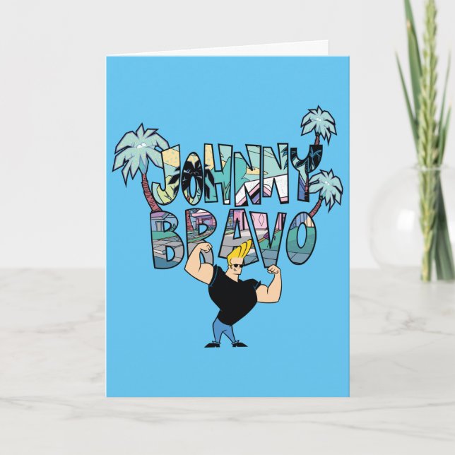 Carte Johnny Bravo Palm Tree Nom (Devant)