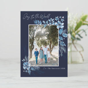 Carte Joie au monde Fleur aquarelle Noël