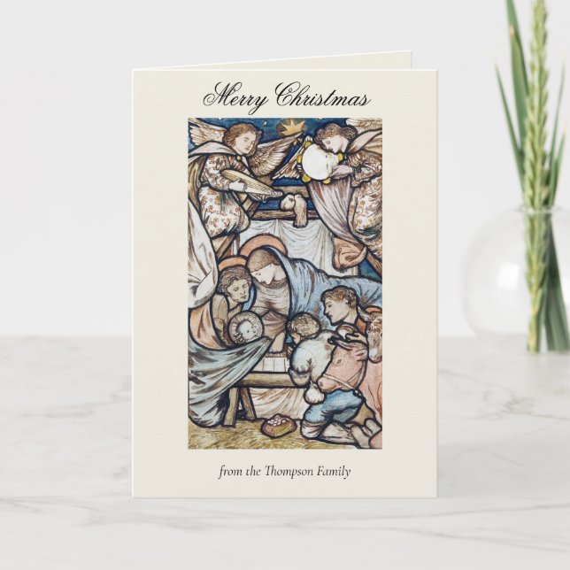 Carte Joie chrétienne de Noël de la Nativité religieuse  (Devant)