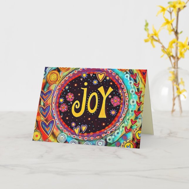 Carte Joie Colorful Fun Whimsical Inspirivity Card (Fleur jaune)
