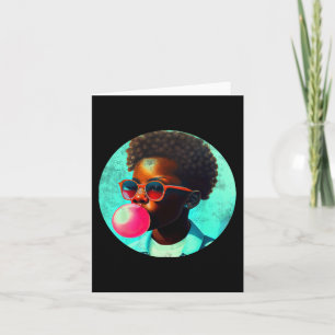 Carte Joie de garçon noir Bubble Gum Fun Africain Mélani