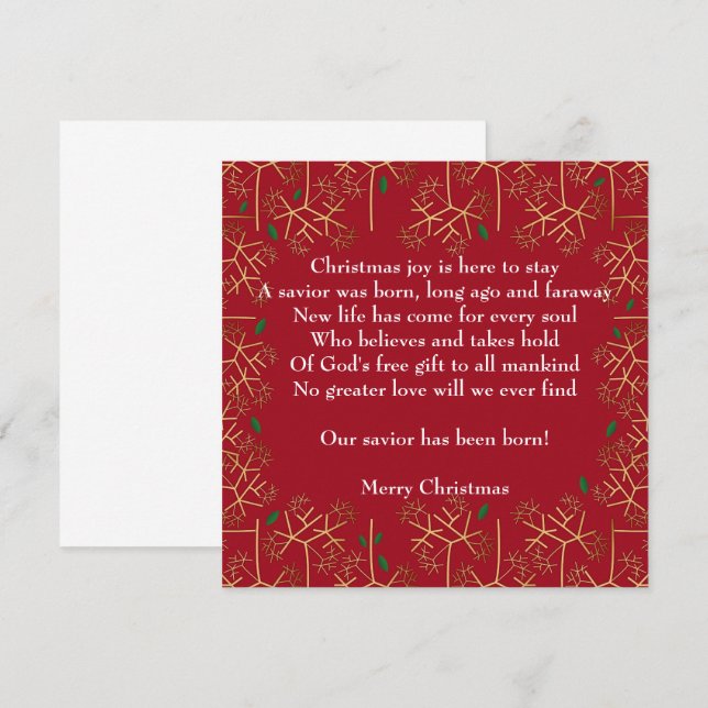 Carte Joie de Noël (Devant / Derrière)