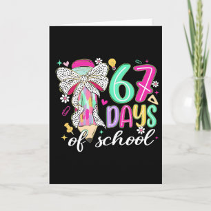 Carte Joli 67 Jours D'école Crayon Arc Thème De Classe