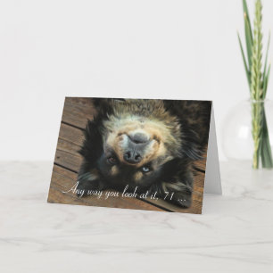 Carte Joli 71e anniversaire avec chien