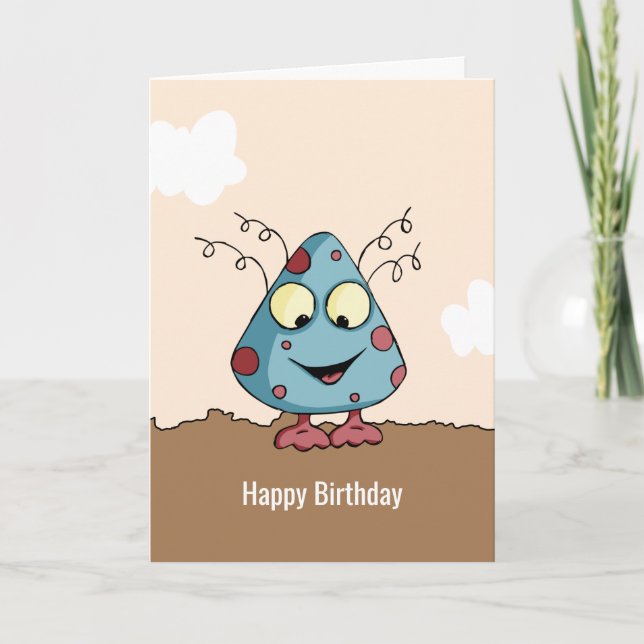 Carte Joli Alien Monster Joyeux anniversaire Personnalis (Devant)