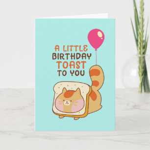 Carte Joli Amoureux des chats Anniversaire Toast Funny F