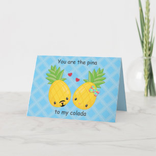 Carte Joli ananas Tropical Pina Colada Romantique