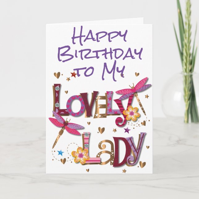 CARTE JOLI ANNIVERSAIRE À MA JOLIE DAME (Devant)