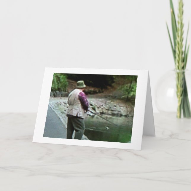 CARTE JOLI ANNIVERSAIRE À MON ***PÊCHEUR PRÉFÉRÉ*** (Devant)