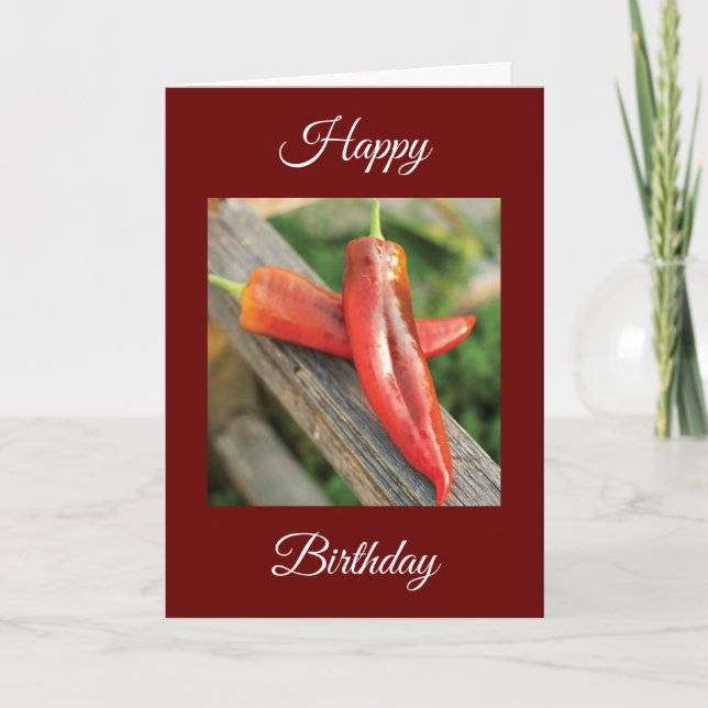 CARTE JOLI ANNIVERSAIRE À MON POIVRE CHAUD CHILI (Devant)
