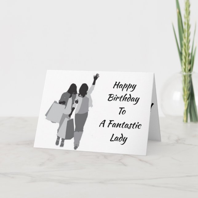 CARTE **JOLI ANNIVERSAIRE*** À UNE "DAME FABULEUSE" (Devant)