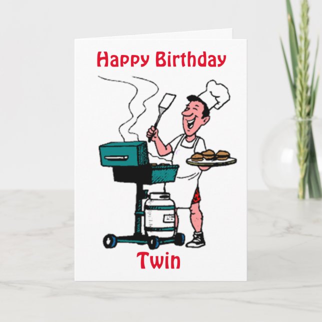 CARTE JOLI ANNIVERSAIRE AU MEILLEUR MAÎTRE GRILL *FRÈRE* (Devant)