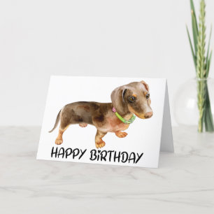 Carte Joli Anniversaire chiot Amoureux des chiens Dachsh