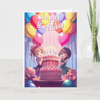Carte Joli anniversaire d'anime
