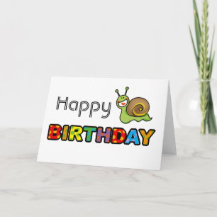Carte Joli anniversaire d'escargot