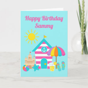 Carte Joli Anniversaire Enfants Plage Été Fun