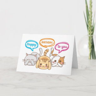 Carte Joli anniversaire Kittens Funny Amoureux des chats