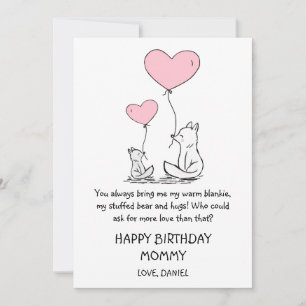 Carte Joli anniversaire maman boisé renards